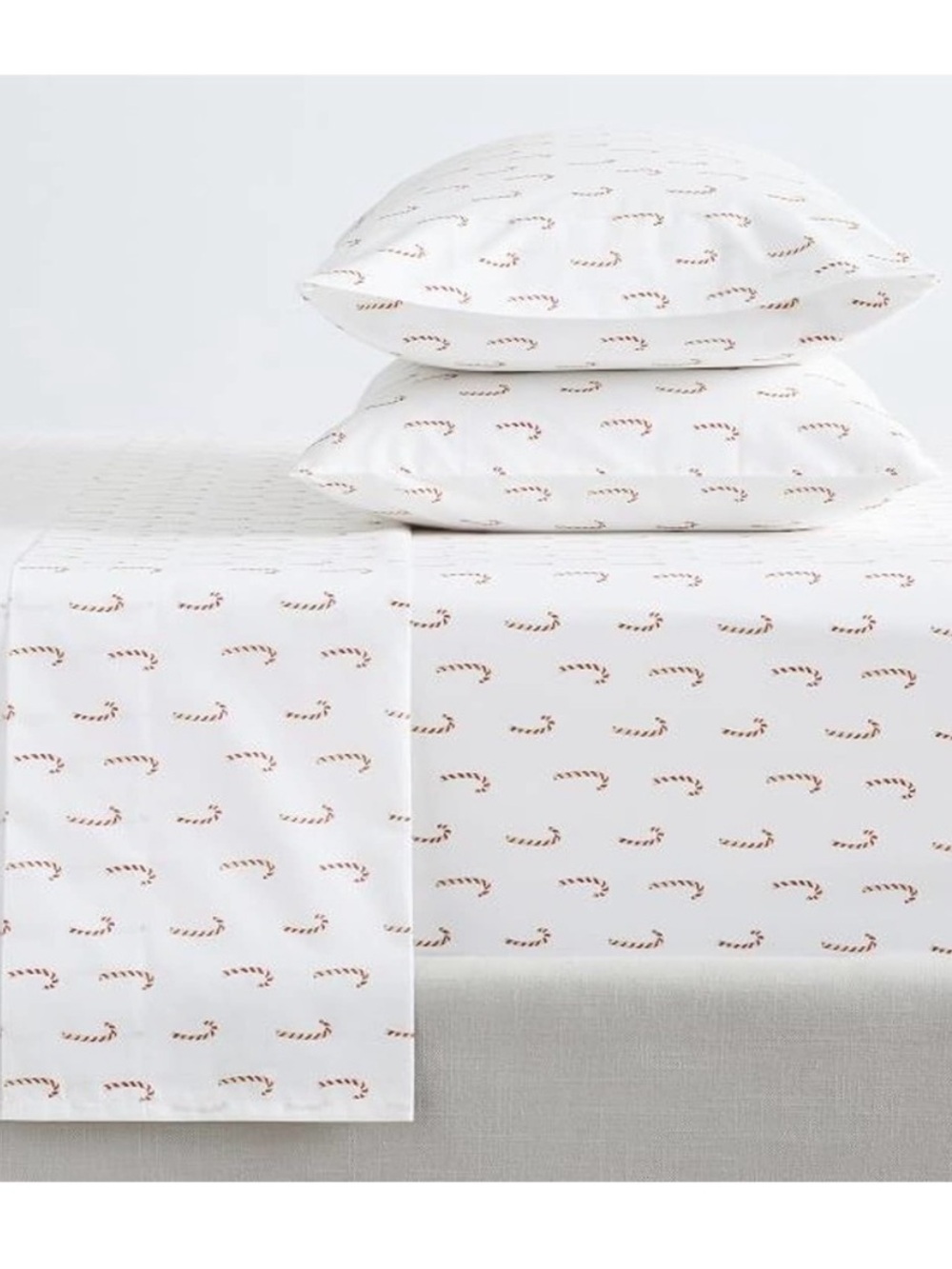 Pottery Barn Candy Cane Christmas King Sheet Set